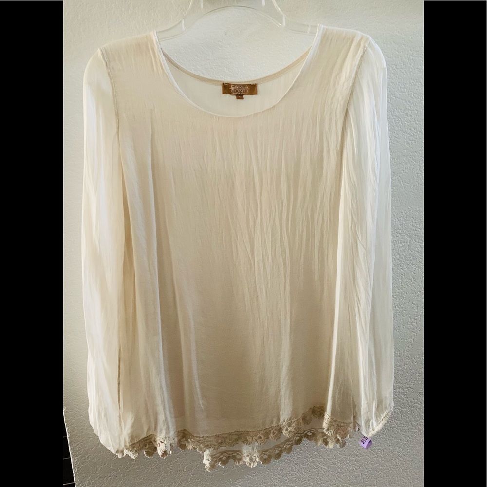 Carla Conti (made in Italy) Silk blouse Cream